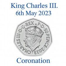 2023 King Charles III Coronation 50p Coin (King with Crown)