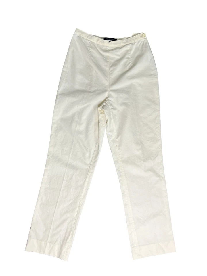 Pantalón De Colección D&G Dolce & Gabbana Blanco IT 38 US 4 24" Cintura Pierna Recta Foto 3 de 4