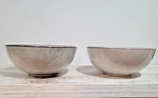 Project 62/Solene Bowls/Set of 2/Stoneware Gray with White Lines/6 available