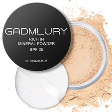 Mineral Powder Foundation, SPF 35, Sunscreen Lightweight Loose Powder, Skin-Impr