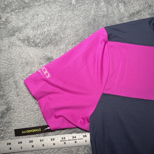 NWT Nike Golf Men’s Dri Fit Short Sleeve Golf Shirt Pink/Grey SZ L Hendricks Gin - Picture 8 of 19