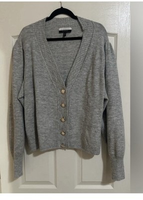 NWOT Women's Plus Eloquii Elements GraySilver Sparkle Button Cardigan 22/24.