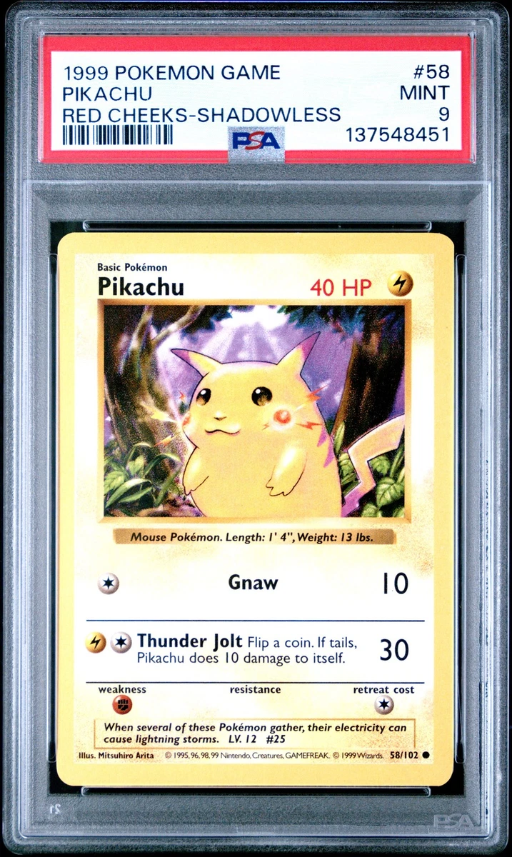 Pokémon TCG Base Set Pikachu Grade 9 Individual Collectible Card