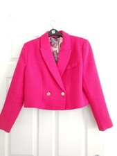 Fuscia Pink NEXT Boucle Smart Short Jacket Size 14 Beautiful Condition. Lined.