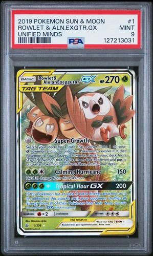 Rowlet & Alolan Exeggutor-GX graded PSA 9 for sale on eBay