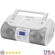 Portable CD MP3 Player FM Radio Bluetooth Aux USB Boombox Stereo Speaker