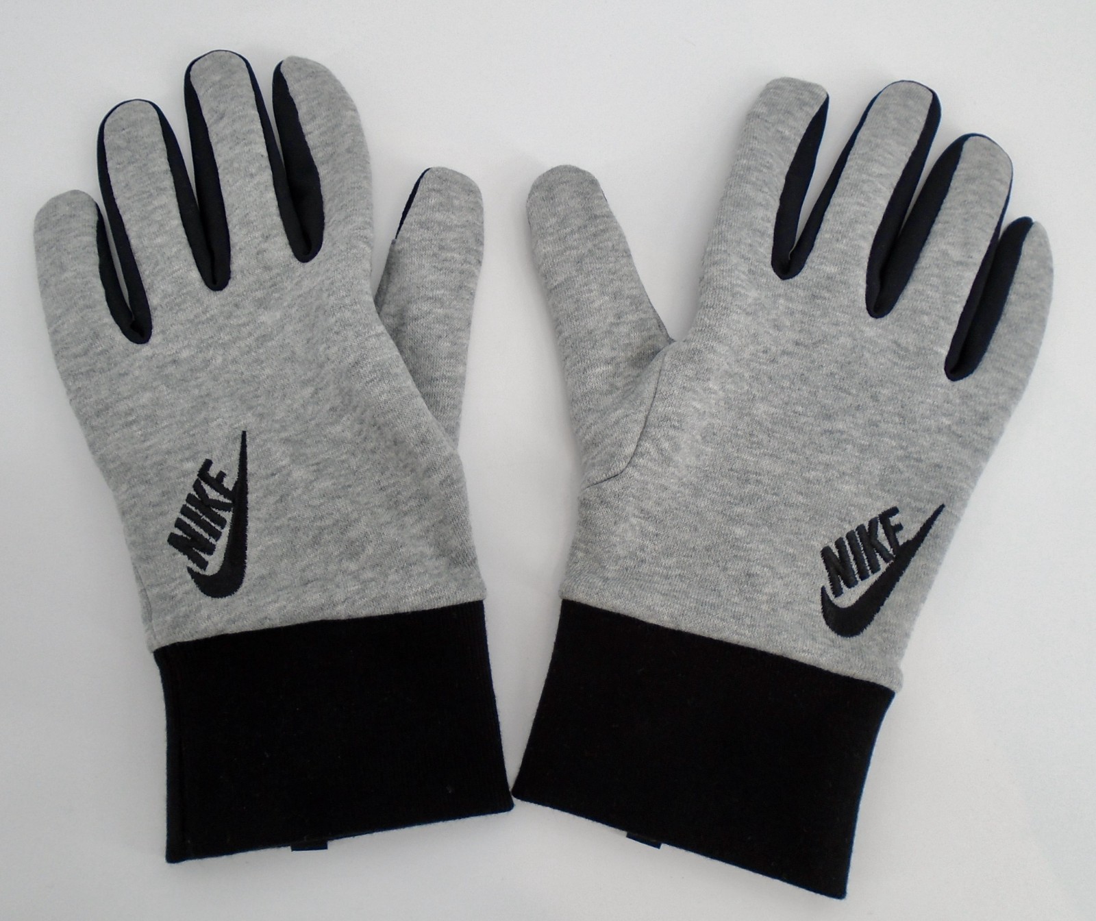 Nike Club Fleece Gloves Men's Large Touch Screen Dark Heather Grey/Black