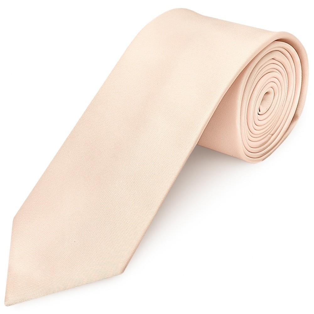 Handmade Plain Blush Satin Classic Men's Tie Wedding Tie Prom Regular Grooms Tie