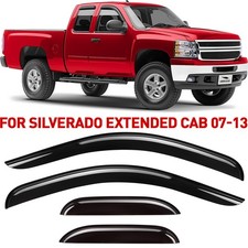 Side Window Deflectors Rain Guards for 2007-2013 Chevy Silverado Extended Cab