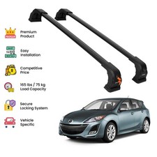Black Premium Roof Rack Cross Bars For Mazda 3 2010-2013 Black Premium Roof Rack Cross Bars For Mazda 3 2010-2013