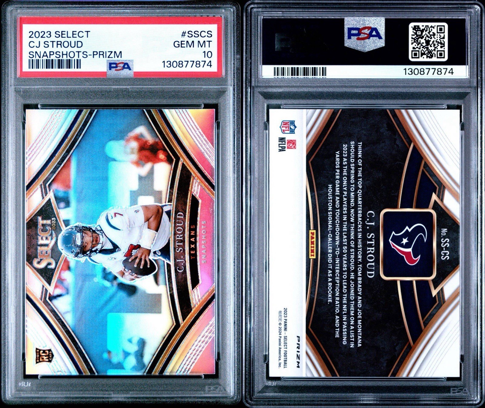 2023 Panini Select - Snapshots CJ Stroud #SS-CS Silver Prizm (RC) PSA 10