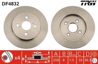 2X TRW Bremsscheibe DF4832 FüR Toyota Vios Cygnet Aston IQ Yaris KGJ10_ KGJ10R