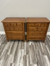 Pair ETHAN ALLEN Country Colors Maple 4 Drawer Nightstands