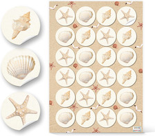 Autocollants Coquillages & Étoile De Mer, Lot De 24: Stickers Déco Marine, Décor
