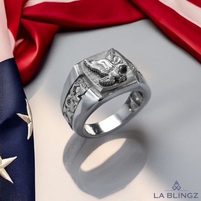 Men's Sterling Silver American Eagle Ring