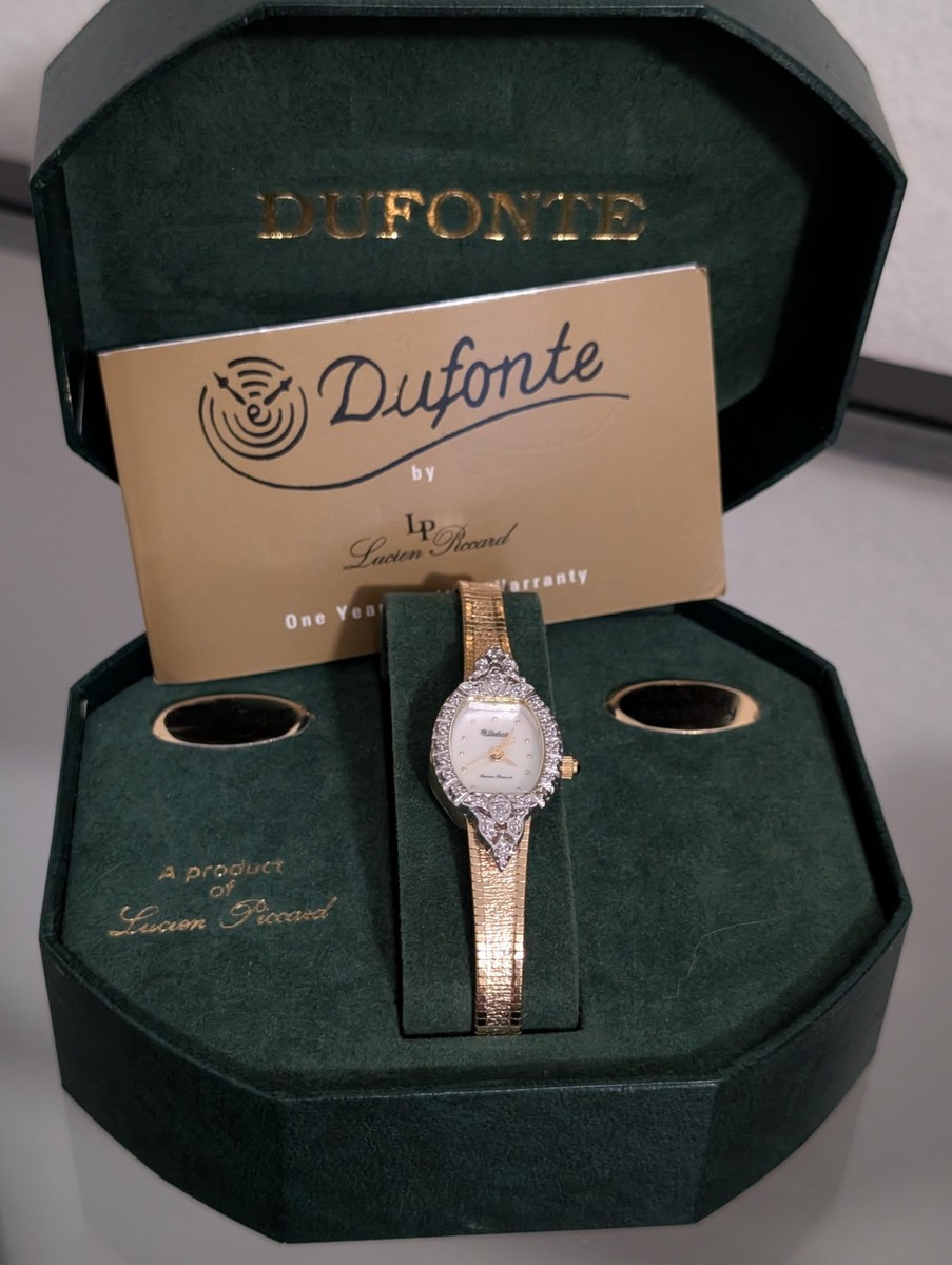 VTG Lucien Piccard Dufonte Watch Women Mother Pearl Dial  display picture 2