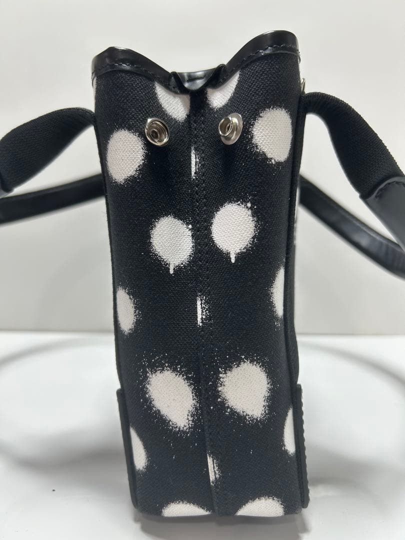 Balenciaga Navy Cabas Small Tote Bag Spray Dot Pattern Black image 4