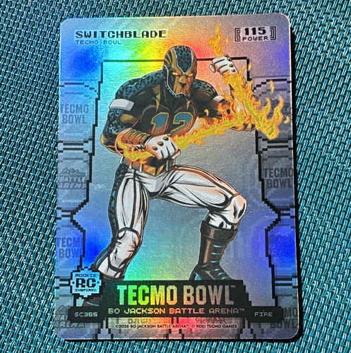 Switchblade Tecmo Bowl Bo Jackson Battle Arena Hologram Card SC365 Fire