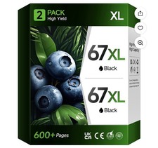 67XL Ink Cartridge for HP Ink 67 Deskjet 2700 2755 2855 4152 4155 Envy 6055 6455