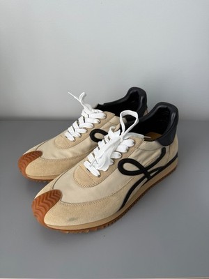 Loewe Men's Beige Black Flow Runner Sneakers Shoes Size US 9/EU 42