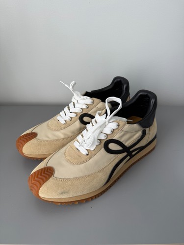 Loewe Men's Beige Black Flow Runner Sneakers Shoes Size US 9/EU 42