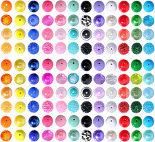 120 Pcs 20Mm Beads for Pens 12 Colors Rhinestone Beads Bubblegum Bead Crystal Re