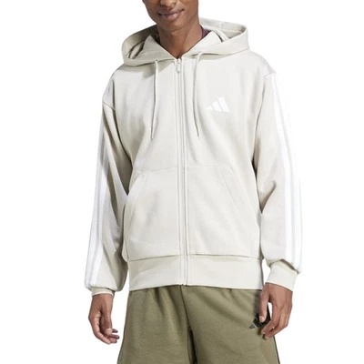 Adidas Sweat à Capuche pour Homme Essentials 3-Stripes Beige - Photo 1/4