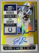 2023 Panini Contenders Optic Josh Downs Rookie Ticket Autograph Gold #/10 Colts