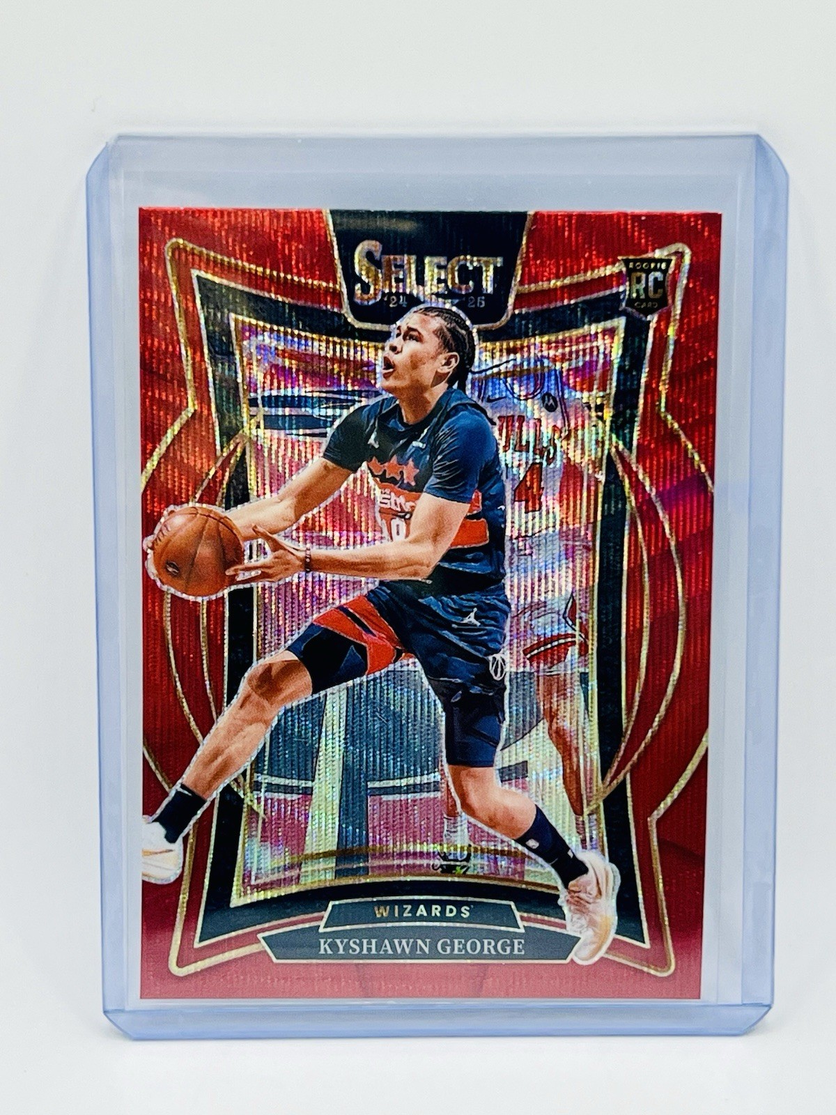 2024-25 Panini Select - Concourse Kyshawn George #85 Red Wave Prizm (RC)