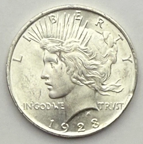 1923-Peace Silver Dollar-AU/BU-Free Shipping-Nice Coin