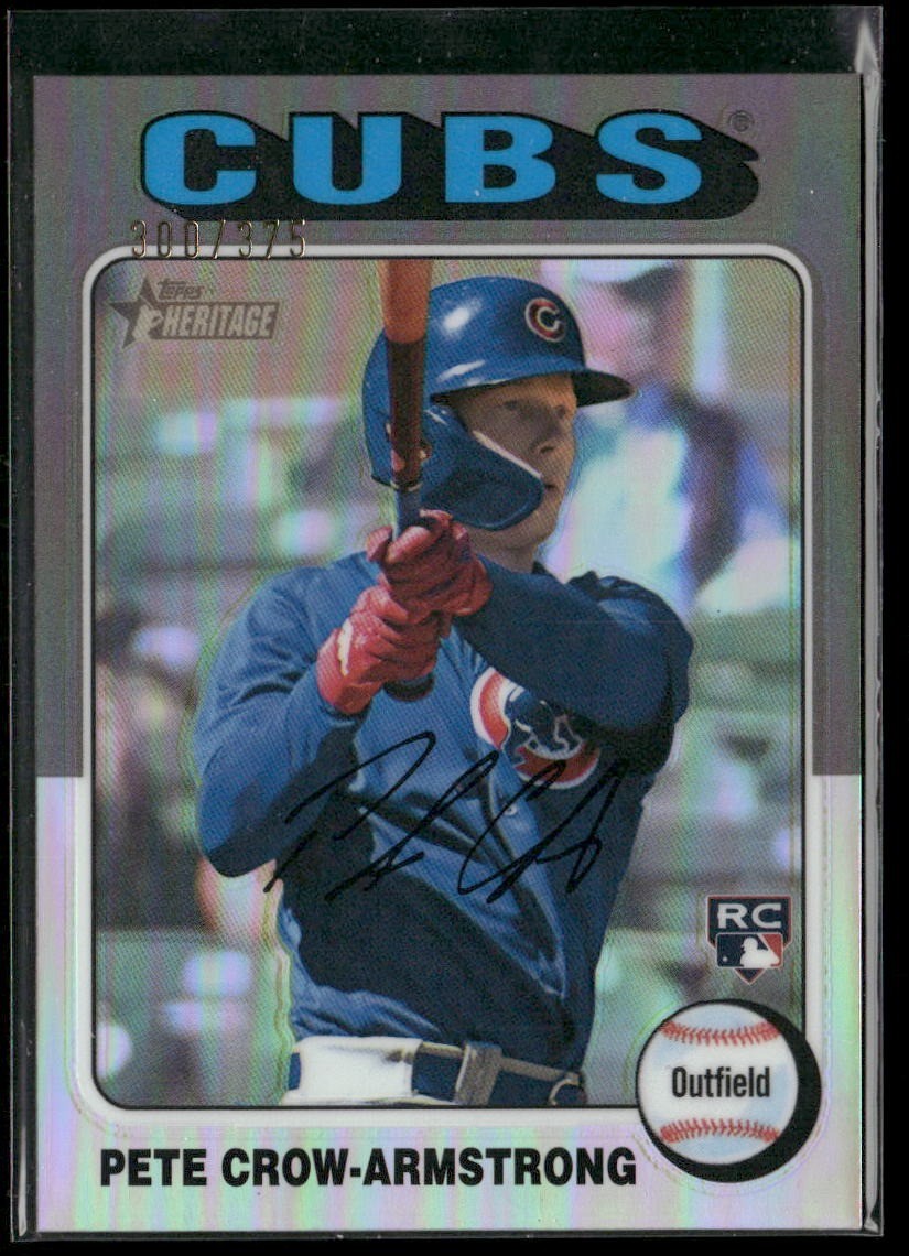 2024 Topps Heritage #177 Pete Crow-Armstrong Chrome Silver Refractor 300/375
