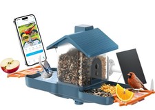   Bird Feeder with Camera and Bird Bath for Outdoors, Dual-Lens 2K HD Video wi...