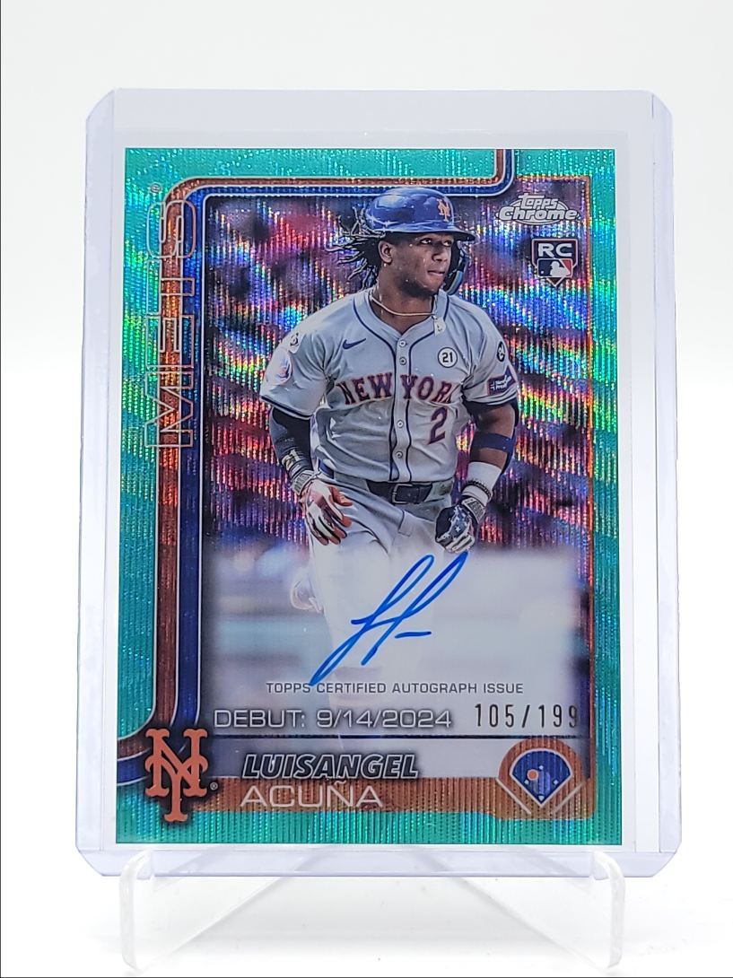 LUISANGEL ACUNA 2025 TOPPS CHROME DEBUT ROOKIE AQUA WAVE RC AUTO /199 Q5369