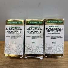 Nature's Bounty Advanced Magnesium Glycinate 360mg 90 Caps 3 Pack Exp 3/28