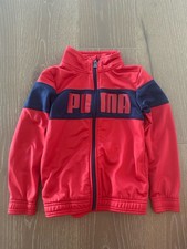 Boys Puma Jacket Red  Navy Youth Size 6 Full Zip