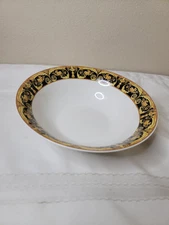 Lynns Fine China Valetta Black Serving Bowl 9"