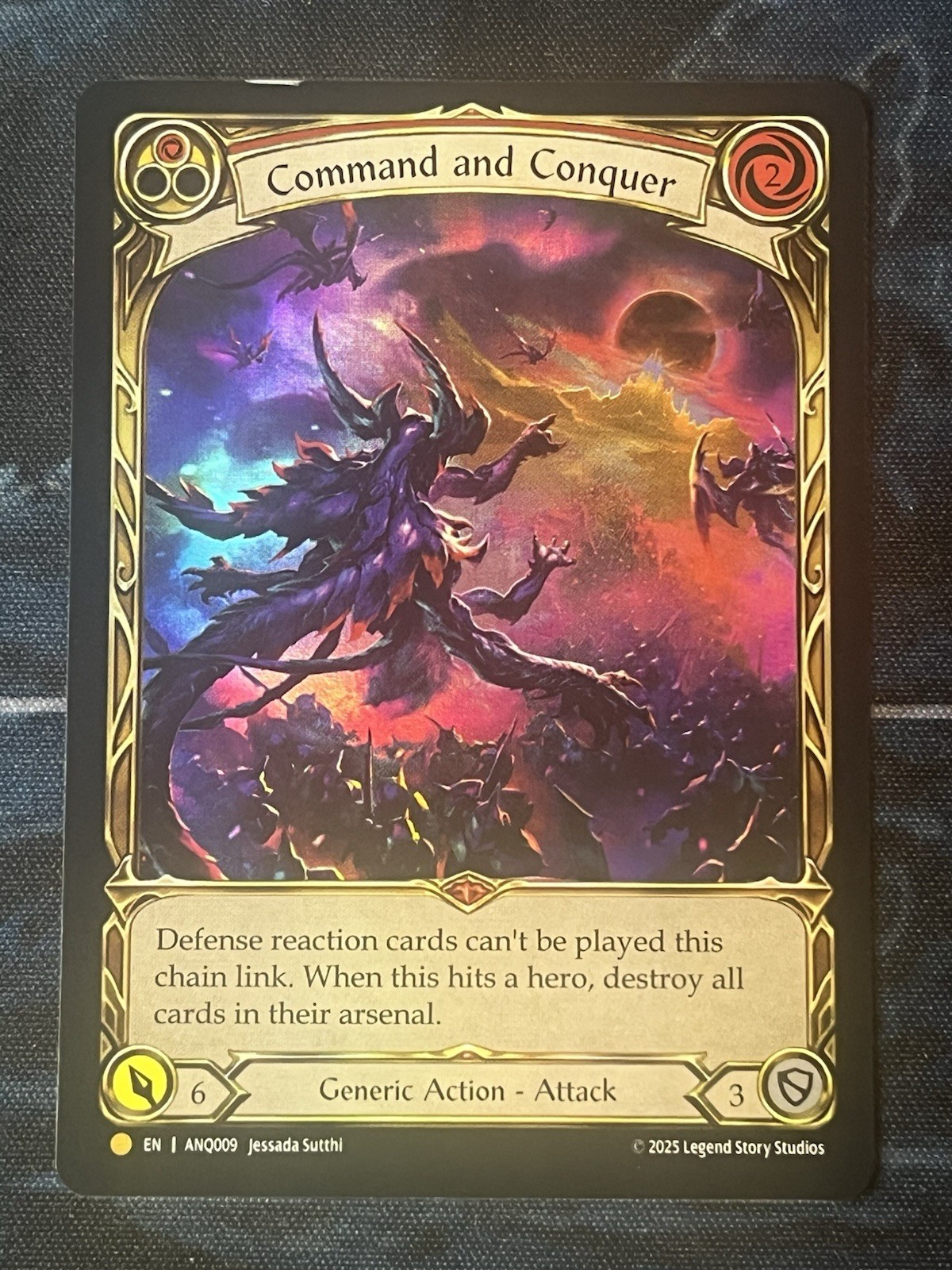 Flesh and Blood Command and Conquer Extended Art Rainbow Foil