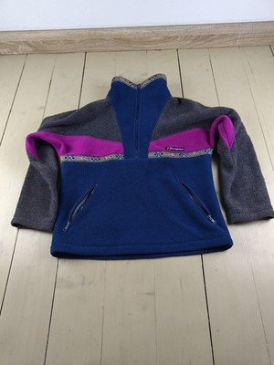 VTG Berghaus XCT Aztec Fleece Pullover Malden Mills Polarlite 1/4 Zip Blue SizeM