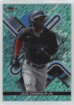 2022 Topps Finest Aqua Shimmer Refractor 10/175 Jazz Chisholm Jr #64 17di