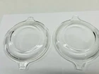 2 Vintage Pyrex 681-C Round Casserole Tab Handle Clear Glass Replacement Lids