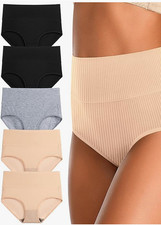 High Waist Cotton Briefs Women Super Stretchy Full Coverage 5-Pack SIZE-XL/XXL