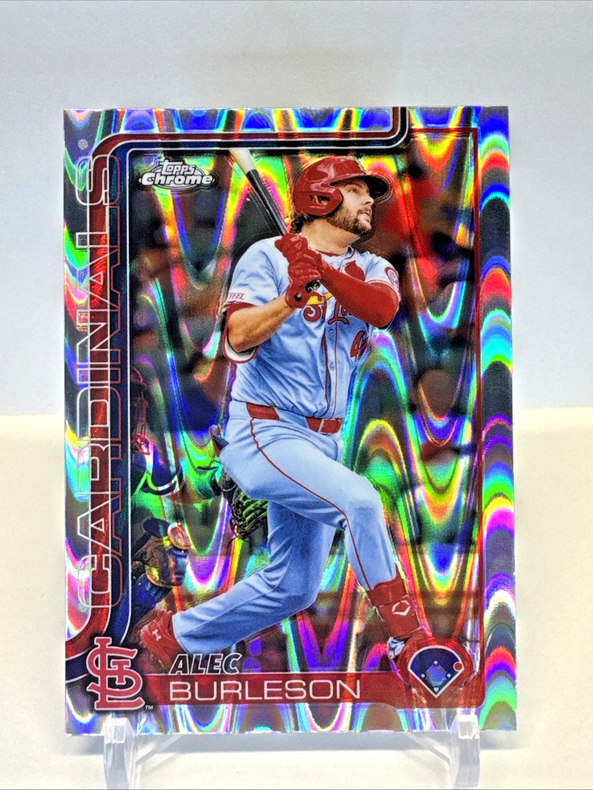 2025 Topps Chrome Alec Burleson Raywave Refractor #281 - Cardinals