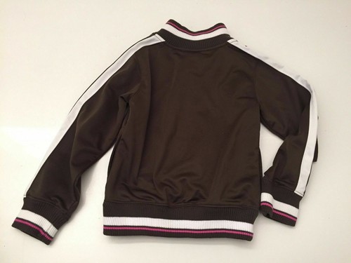 Nike Girls Kids Full Zip Track Jacket White Pink Stripes Brown Youth Size 6 - Picture 2 of 4