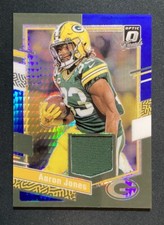 2023 Donruss Optic Aaron Jones Threads Jersey Blue Hyper Prizm #DT-AJ Packers