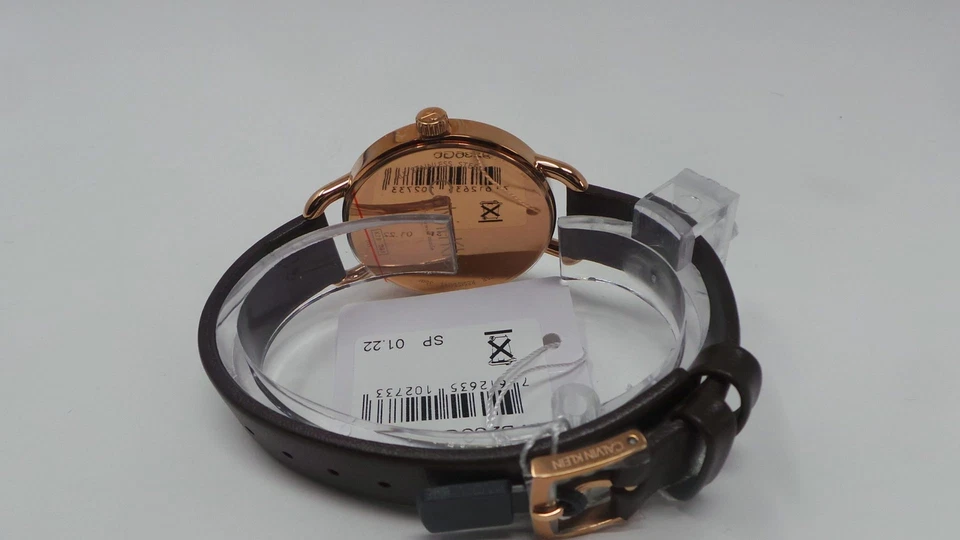Calvin Klein K7B236G6 Rose Gold PLated Brown Leather Strap Watch - image 3 of 4