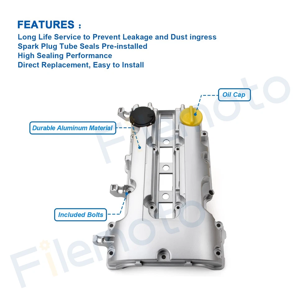 Cubierta de válvula de aluminio con junta para Chevrolet Cruze Volt Buick Encore 11-19 Foto 2 de 4