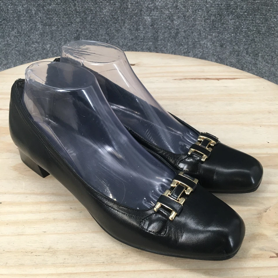 Zapatos de salón de vestir Mark Lemp Walking Cradles para mujer 9,5 4A negros tacones en bloque clásicos Foto 3 de 4