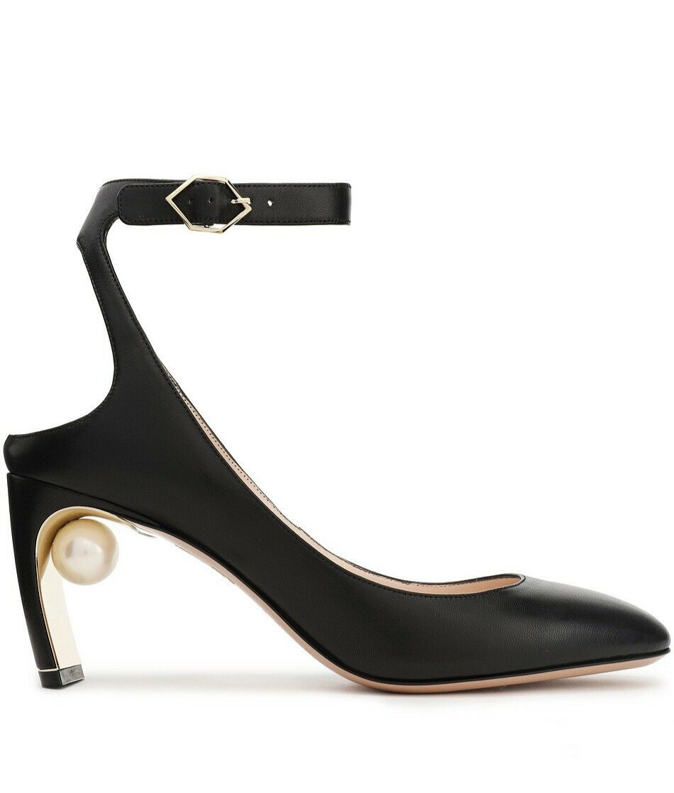 NICHOLAS KIRKWOOD Lola Faux Pearl-Embellished Cutout Black NICHOLAS KIRKWOOD Lola Faux Pearl-Embellished Cutout Black