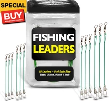 Fishing Leaders with Swivels - Carp - Pike - Catfish - Muskie - Walleye - Bass -