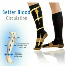 Copper Compression Socks Foot Sleeve Stockings Travel Running Vein Anti Fatigue